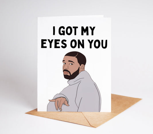 Send a heartfelt message with our Drake Greeting Card. Featuring a sleek design and quality paper, this card will bring a smile to anyone's face. Perfect for any occasion, show your love and appreciation with this thoughtful and stylish card.