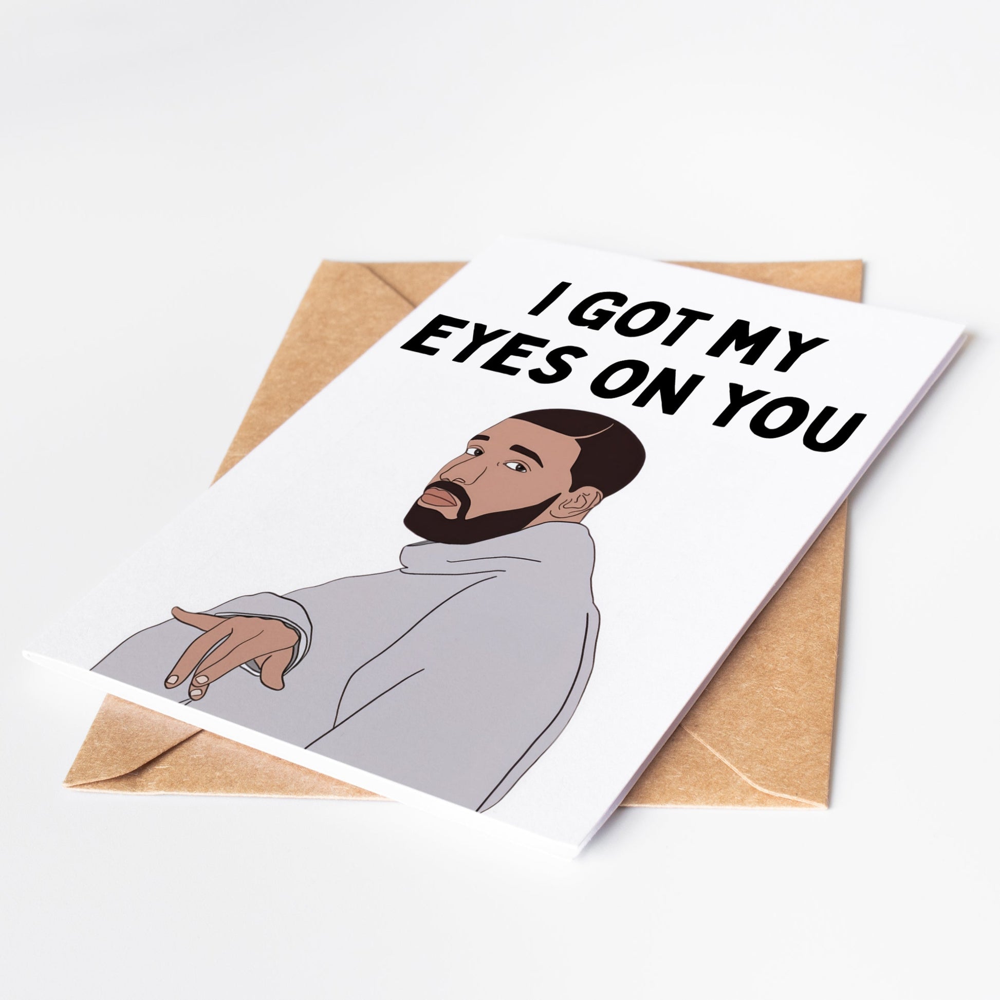 Send a heartfelt message with our Drake Greeting Card. Featuring a sleek design and quality paper, this card will bring a smile to anyone's face. Perfect for any occasion, show your love and appreciation with this thoughtful and stylish card.