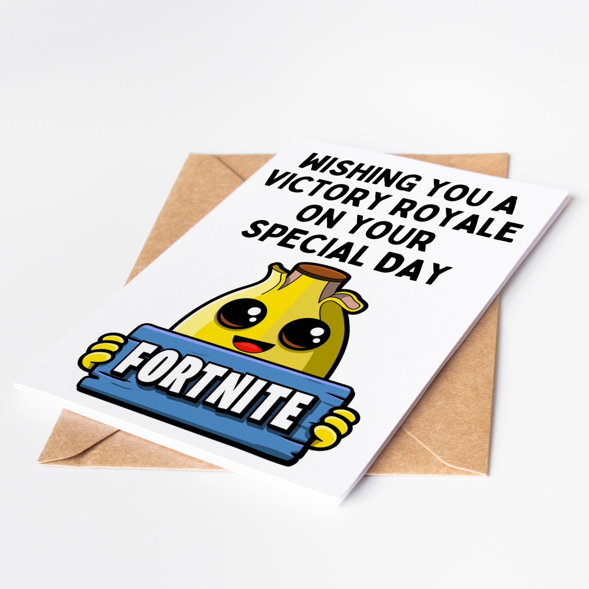 Celebrate your loved one's special day with the perfect card - the Fortnite Birthday Card! Featuring iconic characters and designs from the popular game, this card is sure to bring a smile to any fan's face.