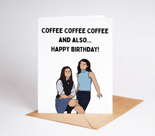 Experience the excitement of Stars Hollow with our Lorelai Gilmore Girls Birthday Card featuring the iconic "Coffee Coffee Coffee" quote. Share the love of coffee and Gilmore Girls with this perfect birthday card for any fan. Get ready to sip and celebrate!