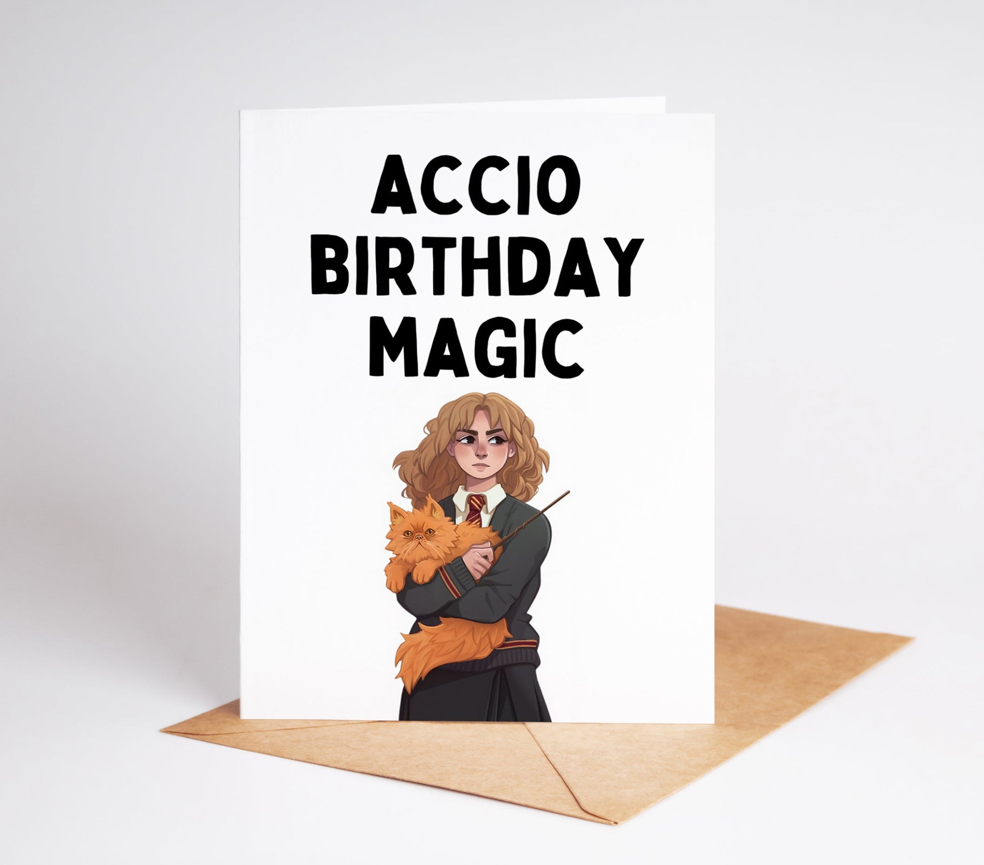 Celebrate a magical birthday with our Hermione Birthday Card! Featuring the iconic character from the beloved Harry Potter series, this card is the perfect way to show your love and appreciation. With a touch of wizardry, make their special day one to remember.