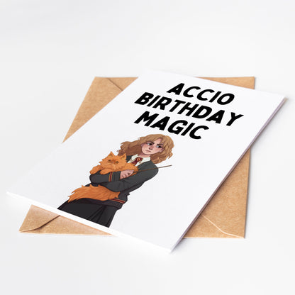 Celebrate a magical birthday with our Hermione Birthday Card! Featuring the iconic character from the beloved Harry Potter series, this card is the perfect way to show your love and appreciation. With a touch of wizardry, make their special day one to remember.