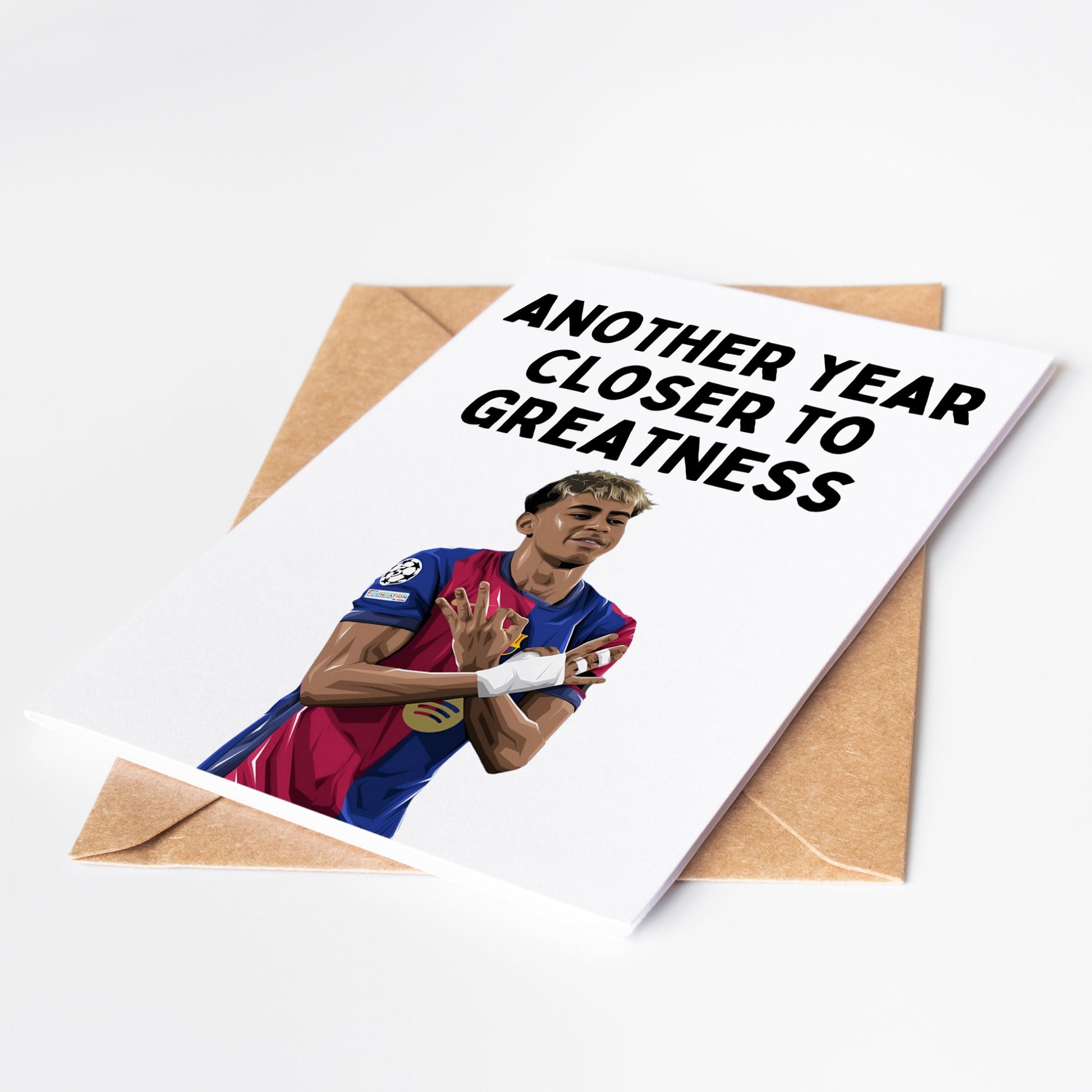 Celebrate someone's special day with a Lamine Yamal Birthday Card! This beautifully designed card is perfect for expressing your heartfelt wishes. Show your love and appreciation with this lovely card.