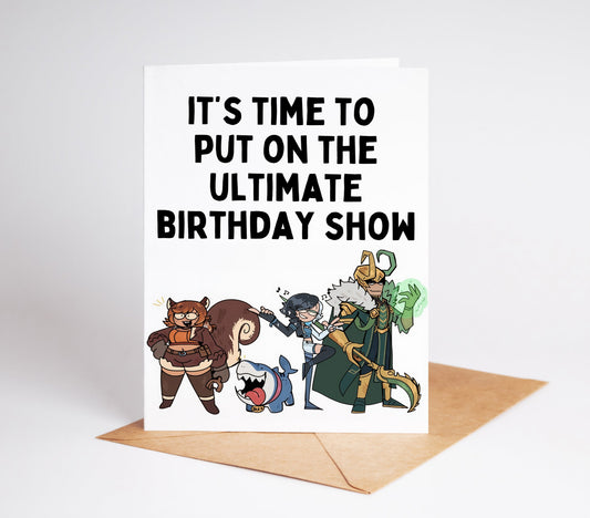Celebrate your loved one's birthday with the epic Marvel Rivals Birthday Card! Featuring dynamic artwork and a bold design, this card is perfect for any Marvel Rivals video game fan. Show your loved one how much they mean to you and make their birthday a super one with this exciting card!