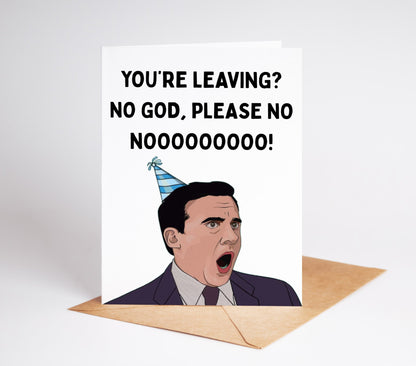 Celebrate your coworker's departure with the Michael Scott The Office Colleague Card. Show your appreciation for their hard work and dedication with this card. Perfect for retirement or leaving a job, this card features the iconic Michael Scott from The Office.&nbsp;