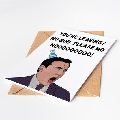 Celebrate your coworker's departure with the Michael Scott The Office Colleague Card. Show your appreciation for their hard work and dedication with this card. Perfect for retirement or leaving a job, this card features the iconic Michael Scott from The Office.&nbsp;
