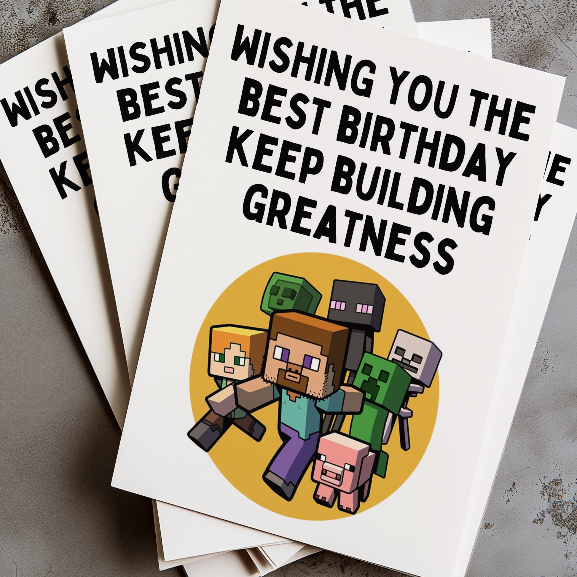 Celebrate a special occasion with the Minecraft Birthday Card! Featuring iconic characters and graphics from the popular video game, this card is the perfect way to show your love and appreciation for a fellow Minecraft fan.