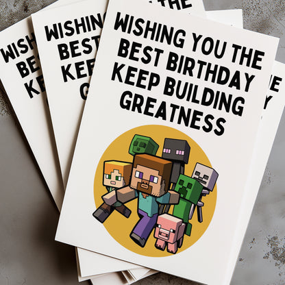 Celebrate a special occasion with the Minecraft Birthday Card! Featuring iconic characters and graphics from the popular video game, this card is the perfect way to show your love and appreciation for a fellow Minecraft fan.
