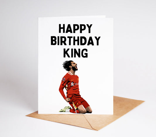 Celebrate your favorite footballer's special day with our Mo Salah Birthday Card! Featuring a unique design and high-quality printing, this card is the perfect way to show your love and appreciation for the Liverpool superstar.