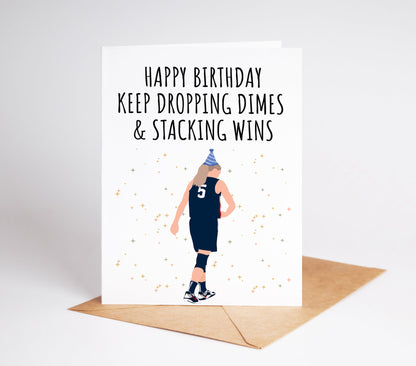 Celebrate your loved one's special day with our Paige Bueckers WNBA Birthday Card! Featuring the talented and inspirational player, this card is perfect for any WNBA fan. Show your support and make their birthday even more special with this unique card.