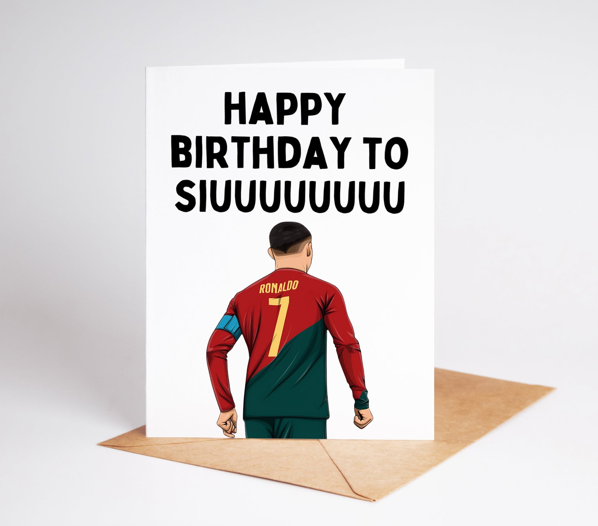 Celebrate the football legend's birthday with this exclusive Cristiano Ronaldo birthday card! With a stunning design and heartfelt message, this card is perfect for any fan. Show your love and admiration for the GOAT with this special birthday card.