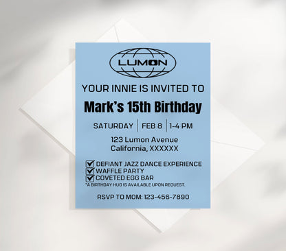 Editable Severance Birthday Invitation