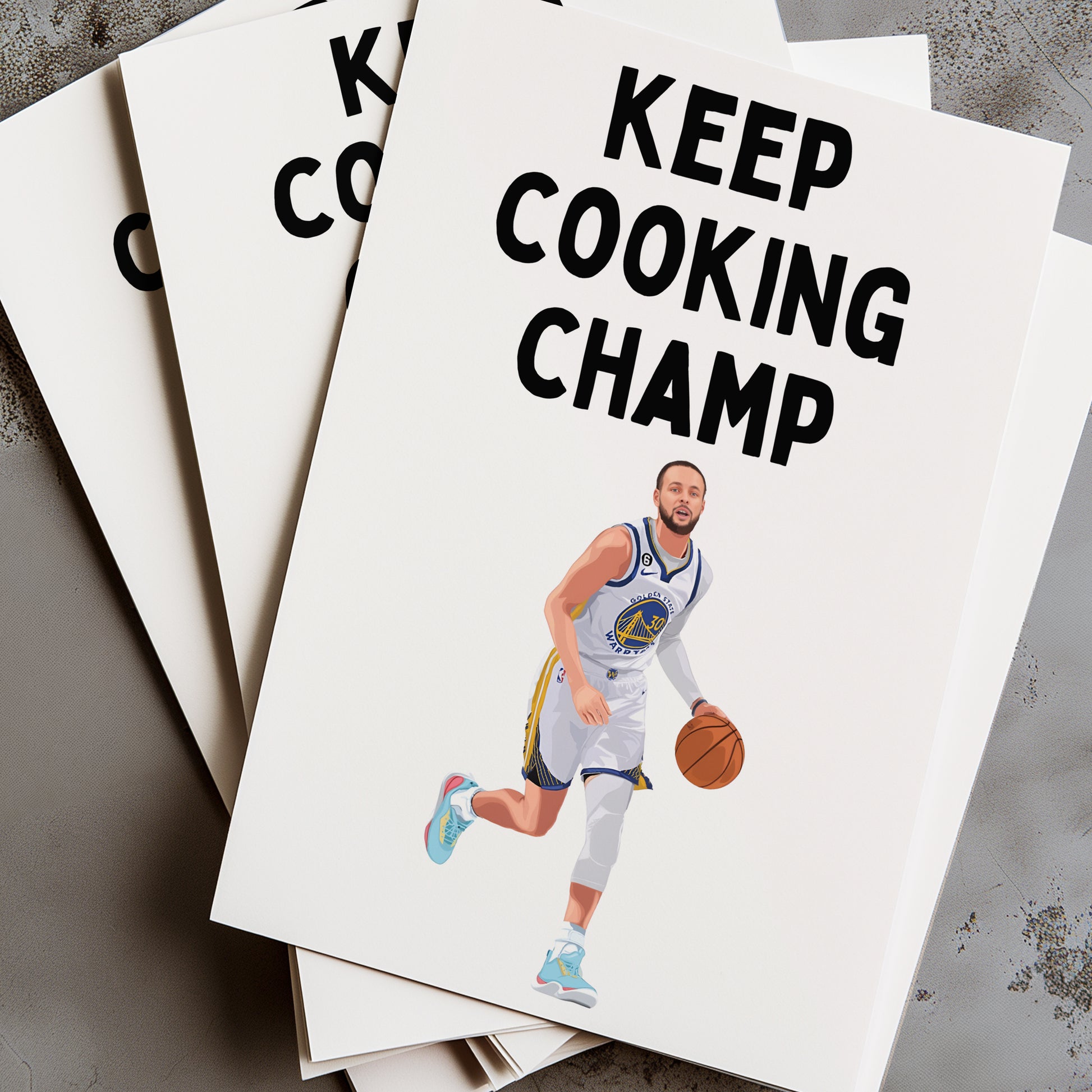 Celebrate special occasions with the Steph Curry Greeting Card. Perfect for birthdays, graduations, or as a love card, this card features the iconic basketball star and is sure to bring a smile to anyone's face.