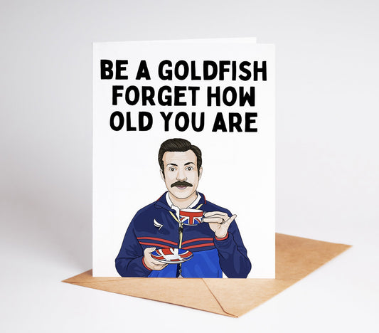 Celebrate any birthday with the Ted Lasso Birthday Card, featuring your favorite optimistic Coach Ted Lasso! Perfect for fans of the show, this card will bring a smile to anyone's face. Share the love and positivity with this one-of-a-kind card.