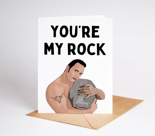 Celebrate any occasion with the ultimate card for fans of Dwayne "The Rock" Johnson. Featuring a bold and dynamic design, this greeting card is the perfect way to show your appreciation. The Rock's iconic image and message will surely make any recipient feel special and energized.