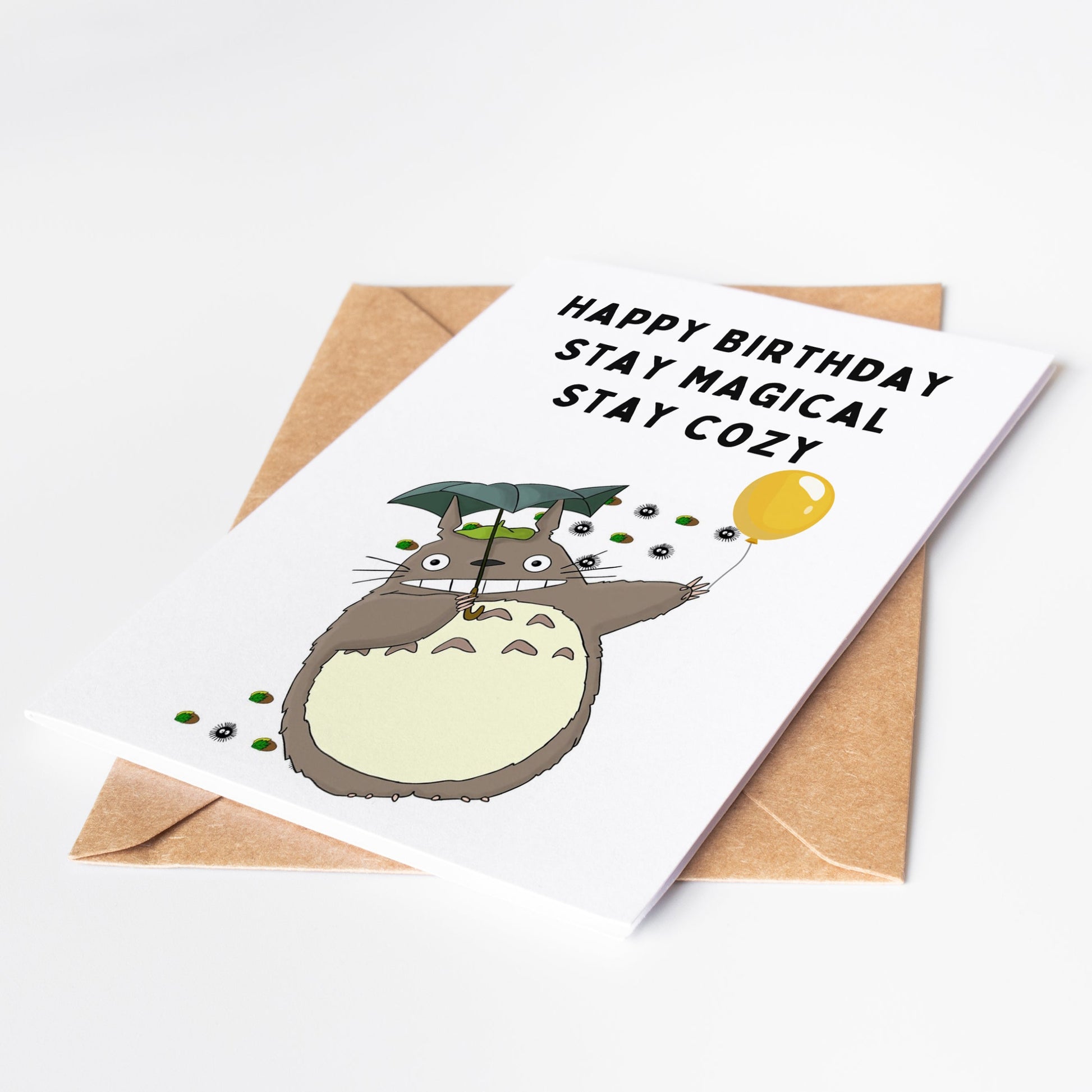 Celebrate with your friends and family in a heartwarming and magical way with our My Neighbor Totoro Birthday Card! Featuring the beloved characters from the iconic Studio Ghibli film, this card is perfect for fans of all ages.