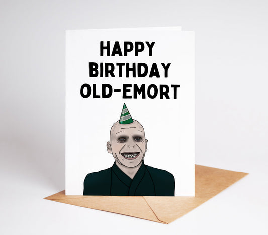 Unleash the magic of celebration with our Voldemort Harry Potter Birthday Card! Featuring the infamous dark wizard, this card is perfect for any fans of the franchise. Send your birthday wishes with a touch of wizarding world charm.